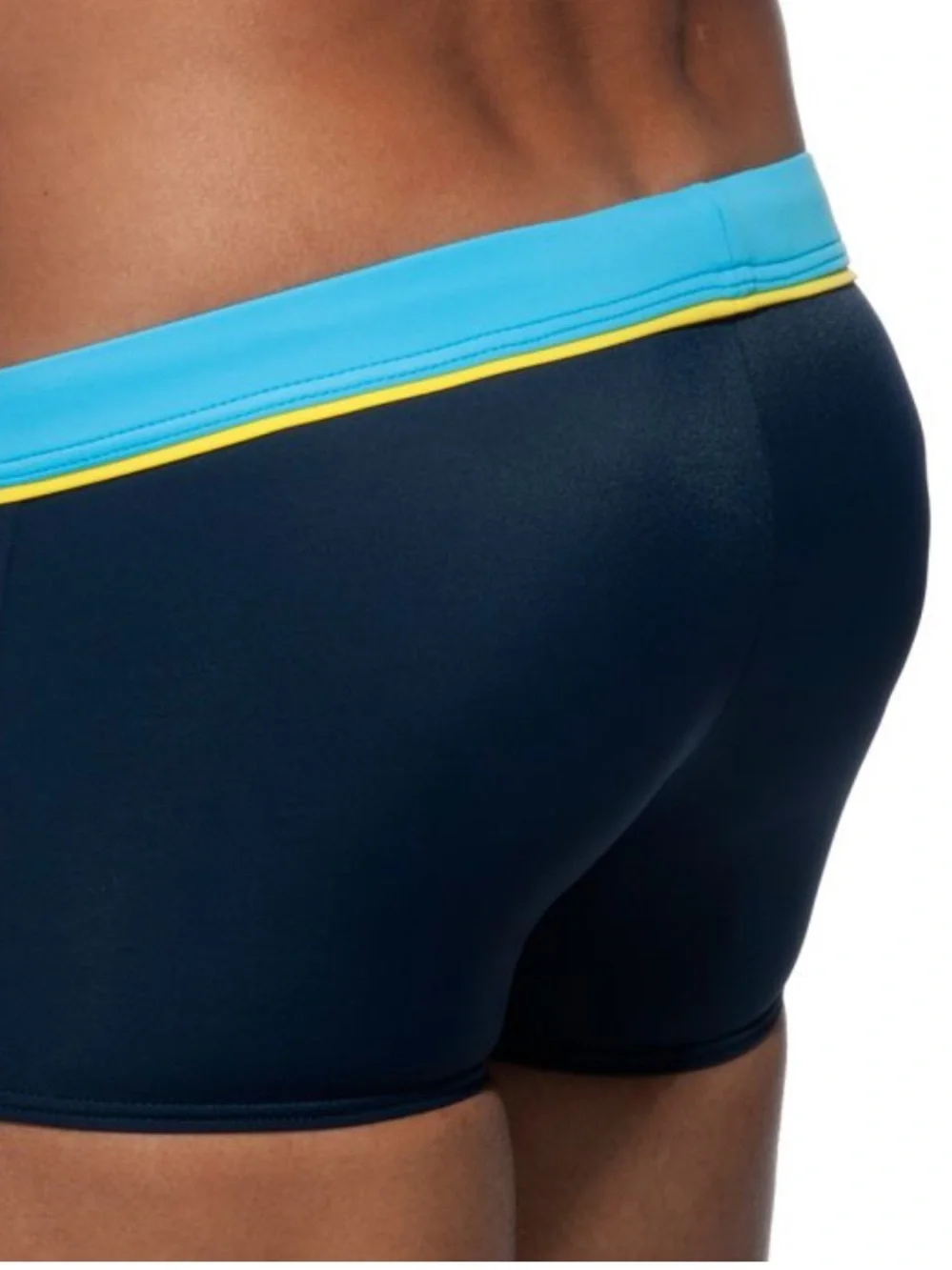 Addicted Men's Navy Blue Swim Trunks with Light Blue Waistband